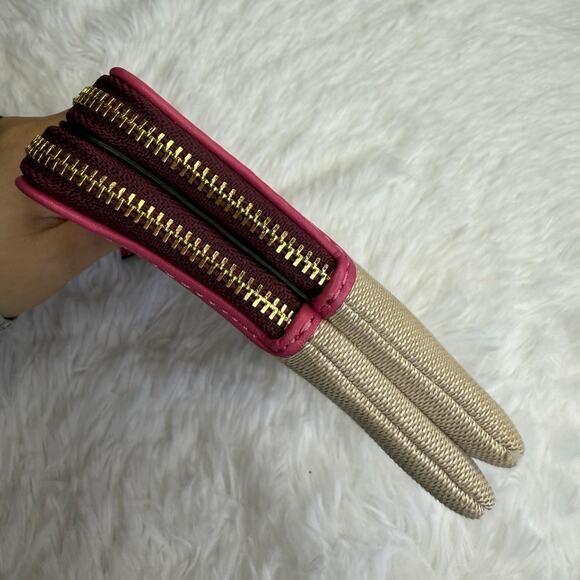 COACH Color Block Double Zipper Wallet Wristlet - Picture 5 of 10